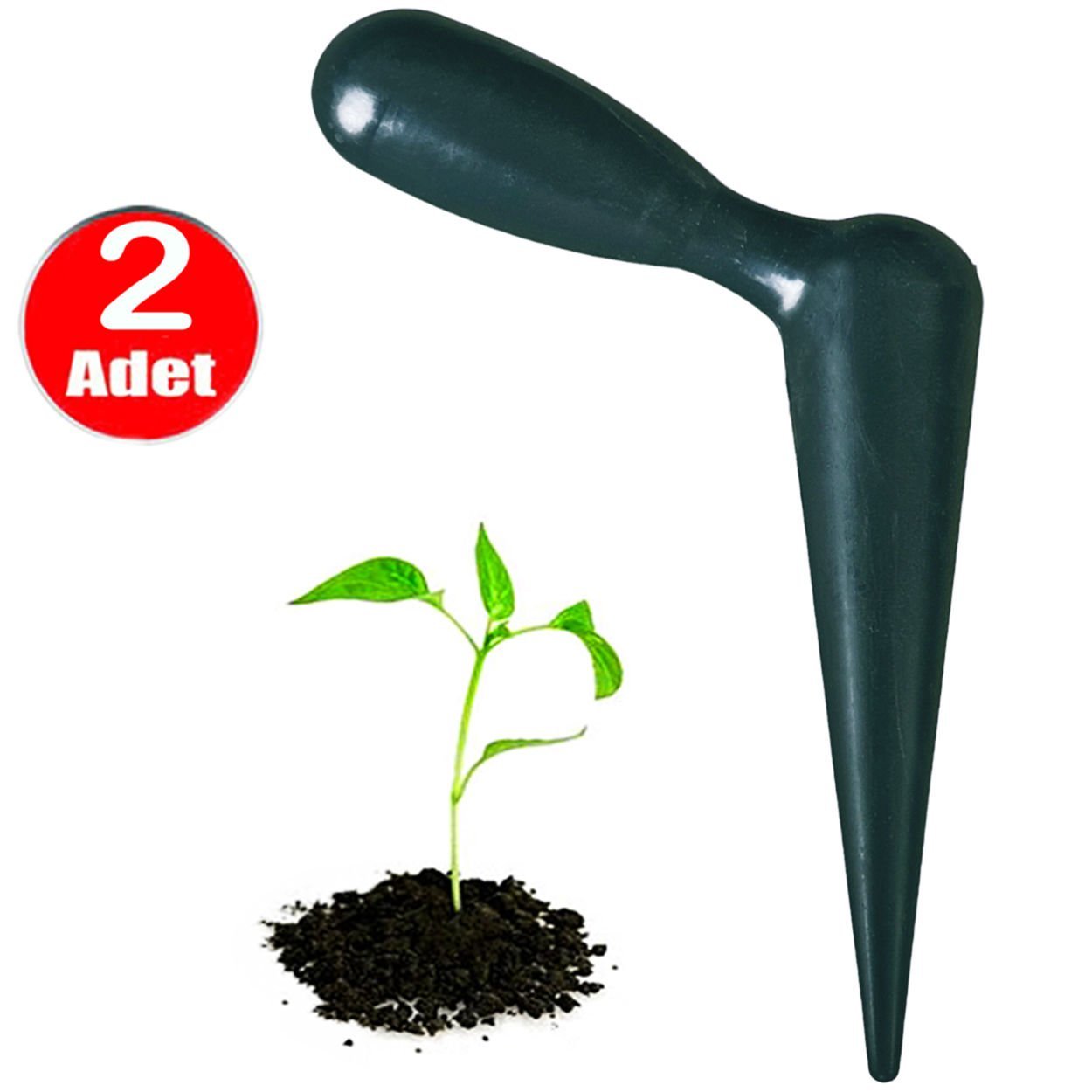 Fide Dikme Toprak Delme Kök Açma Aparatı Plastik Sebze Ekme Bitki Dikici Tohum Dikim Aleti -2 Adet