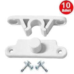 Pvc Kapı Pencere Sineklik Beyaz Plastik Çıt Çıt Kilit Menteşe Büyük Boy 5cm -10 Adet