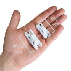 Pvc Kapı Pencere Sineklik Beyaz Plastik Çıt Çıt Kilit Menteşe Küçük Boy 4cm -10 Adet