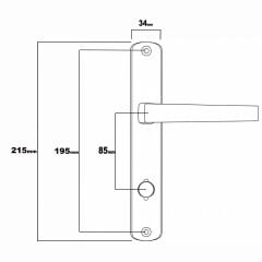 Aletçantam Pvc Banyo Wc Kapı Kolu Pimapen (Metal)- Antrasit Gri