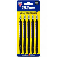T344D Master Uzun Boy Dekupaj Testere Bıçağı Ucu 152mm Hcs Ahşap Plastik Dekopaj Ağzı -5li paket
