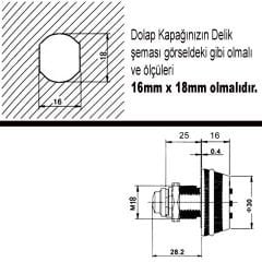 Aletçantam Şifreli Dolap Çekmece Kilidi - Kapak kalınlığı maksimum 15mm