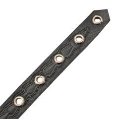 Deri Köpek Boyun Tasması Küçük Irk 48cm Kilitli Karabinalı Tasma