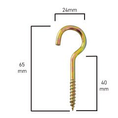 Piton 21*100 Çengel 6cm Vidalı Askı Eğri Se Demir Duy Kanca -20 Adet