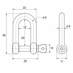 Salıncak 6mm Zincir Kilidi U Mapa Vidalı Bağlantı -5 Adet