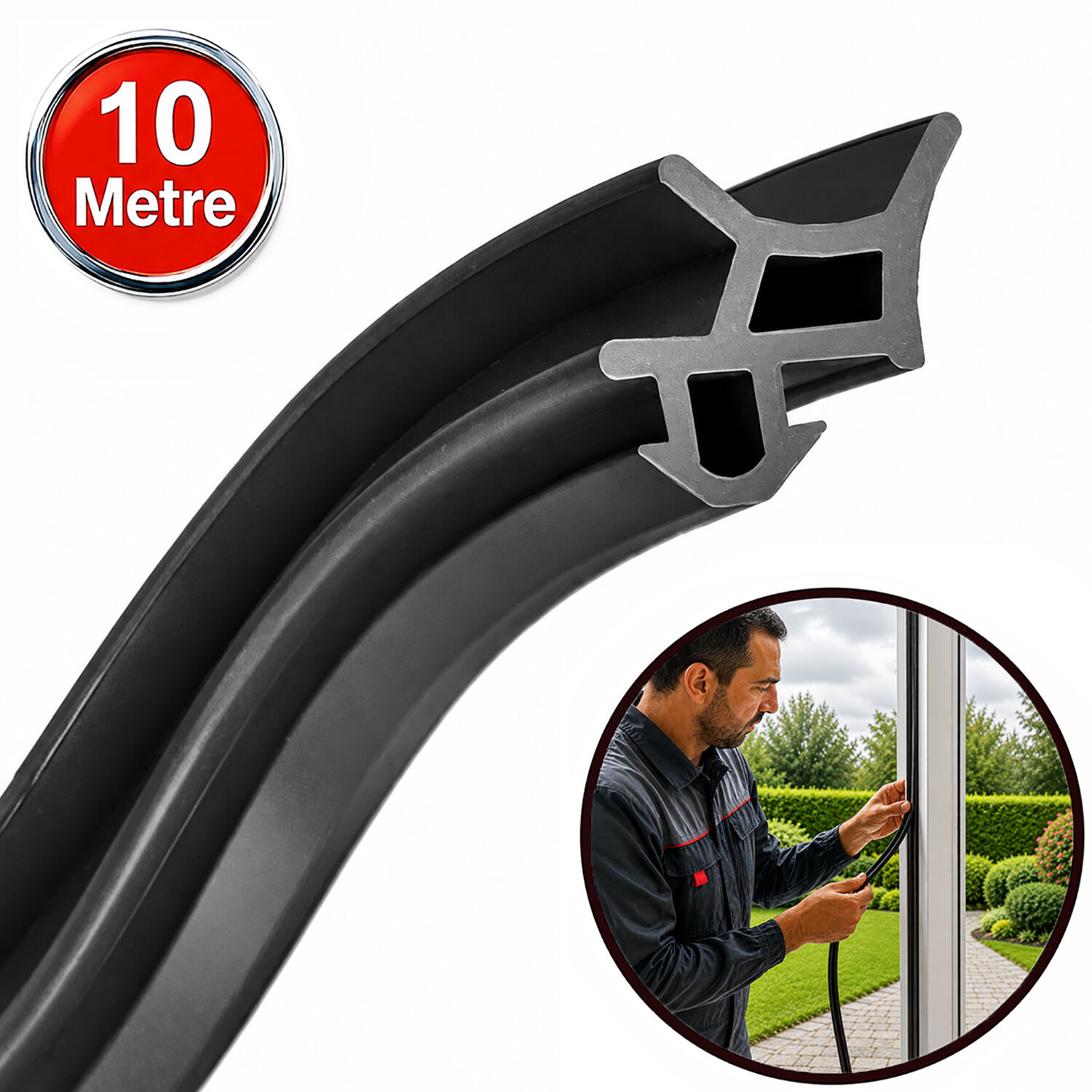 Aletçantam Pimapen Pvc Kapı Pencere Fitili Lastik Contası Siyah - 10 Metre