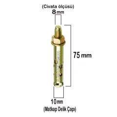Aletçantam Çelik Dübel Gömlekli 8x75 (10mm) - 10 adet