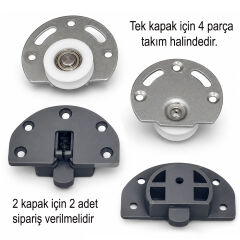 Aletçantam Sürgülü Kapak Tekeri Gardrop Dolap Tekerleği 1 Kapak Set
