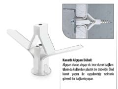 Kanatlı Alçıpan Dübeli Plastik Kelebek Dubel 100 'Lü Paket