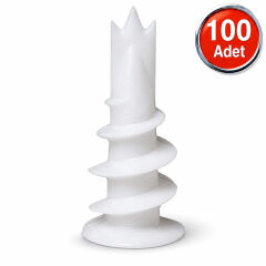 Matkap Uçlu Turbolet Alçıpan Dübeli Plastik Burgu Dubel 100 'Lü Paket