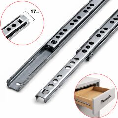 Aletçantam 17mm Teleskopik İnce Çekmece Rayı - 44cm (2 parça set)