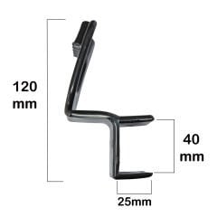 Plastik Baza Kulpu Yatak Kaldırma Tutma Kulp Kolu Tutacağı Kulbu Siyah -40mm Profiller için