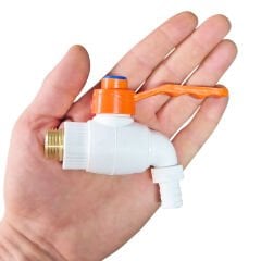 Plastik Musluk Metal Kollu 1/2 Küresel Bahçe Şadırvan Çeşme Musluğu -2 Adet
