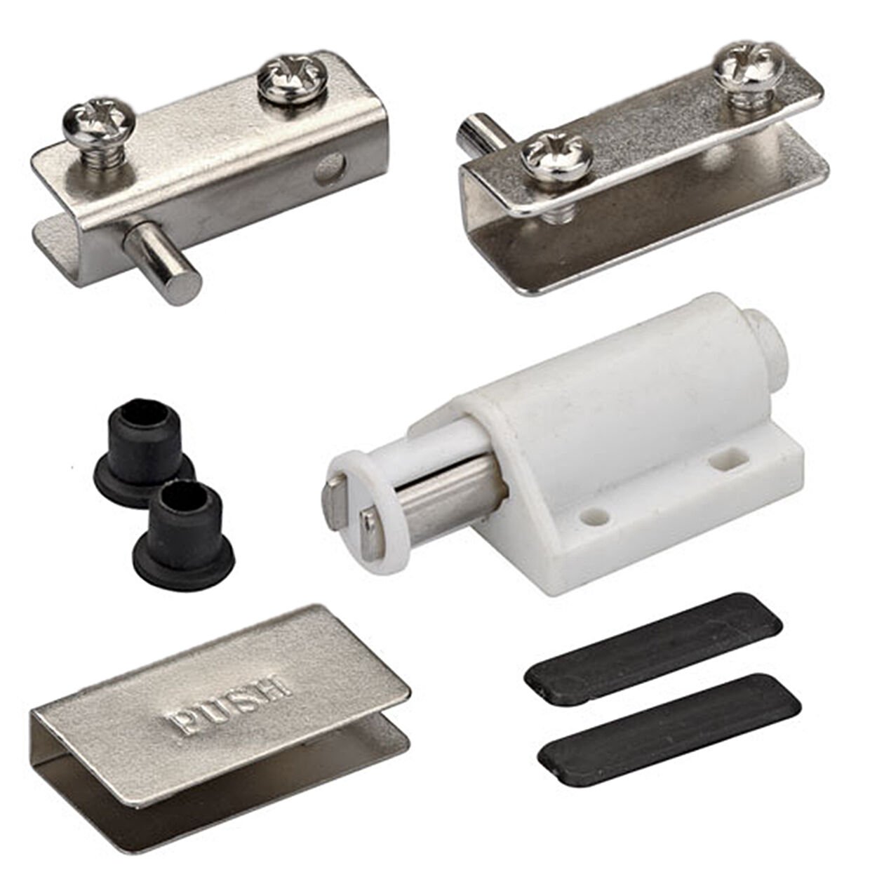 AletÇantam Dolap Cam Kapak Menteşe Mıknatıs Çıtçıt İtici Kilidi Takımı -Nikel