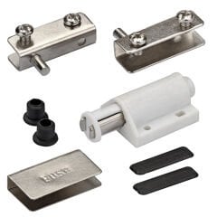 AletÇantam Dolap Cam Kapak Menteşe Mıknatıs Çıtçıt İtici Kilidi Takımı -Nikel