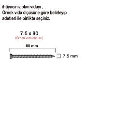 Buldeks Vida Tork Beton Vidası 7.5 x  200 mm -50Adet