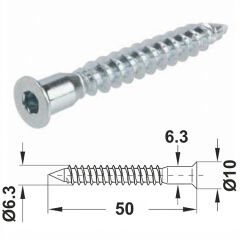 Alyan Başlı Kabin Vidası 5cm  Mobilya Tv Ünite Dolap Sehpa Montaj Birleştirme Vida Aparatı -10 Adet