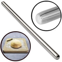 60cm Çelik Oklava 304 Kalite Paslanmaz Çelik Krom Metal Hamur Börek Baklava Yufka Açma Oklavası