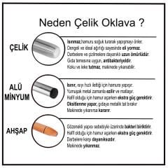 60cm Çelik Oklava 304 Kalite Paslanmaz Çelik Krom Metal Hamur Börek Baklava Yufka Açma Oklavası