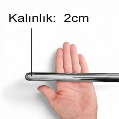 120cm Çelik Oklava 304 Kalite Paslanmaz Çelik Krom Metal Hamur Börek Baklava Yufka Açma Oklavası