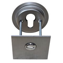 Kare Çelik Kapı Rozeti Kilit Emniyet Aynası Metal Koruma Kapağı Seti Saten Gri