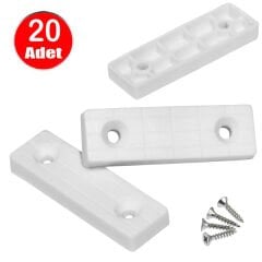 Beyaz Baza Pabucu Mobilya Sunta Dolap Gardrop Komidin Şifonyer Alt Takozu Ayağı Küçük Plastik Ayak -20 Adet