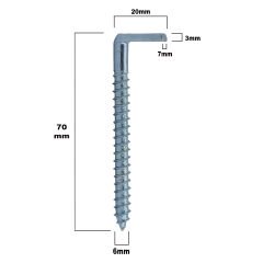 Yıldız Başlı 7cm L Vida Şofben Tablo Çerçeve Duvar Askısı Daset Askı Kancası Termosifon Vidalama Asma Montaj Demir Çivi Aparatı -10 Adet