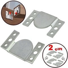 6cm Geçmeli Baza Karyola Yatak Birleştirme Sacı Mobilya Köşe Koltuk Bağlama Demiri Büyük Tablo Askı Braketi -2 Çift