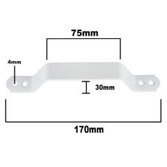Sürme Kapı Çekme Kulbu Beyaz 17cm Metal El Tutamağı Tutma Kolu Tutunma Barı Kulp -2 Adet