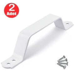 Sürme Kapı Çekme Kulbu Beyaz 17cm Metal El Tutamağı Tutma Kolu Tutunma Barı Kulp -2 Adet