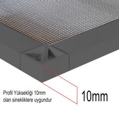 Antrasit Gri Pimapen Pencere Sineklik Montaj Aparatı Köşe Kenar Bağlama Pabucu 5 Takım Set(10x20 Profillere Uygun)