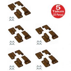 Kahve Pimapen Pencere Sineklik Montaj Aparatı Köşe Kenar Bağlama Pabucu 5 Takım Set(10x20 Profillere Uygun)