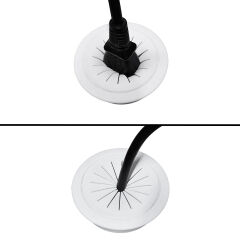 Masa Üstü Beyaz Kablo Kanalı Kapağı Deliği Kapatma Gizleyici 6cm Yuvarlak Kapak -2 Adet