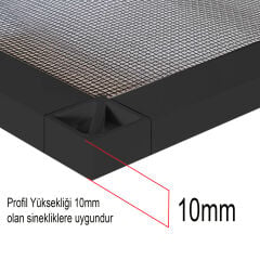 Siyah Pimapen Pencere Sineklik Montaj Aparatı Köşe Kenar Bağlama Pabucu 5 Takım Set(10x20 Profillere Uygun)