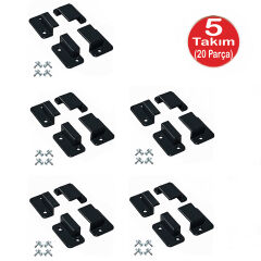 Siyah Pimapen Pencere Sineklik Montaj Aparatı Köşe Kenar Bağlama Pabucu 5 Takım Set(10x20 Profillere Uygun)