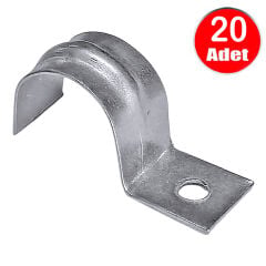 No:2 Tekli Sac Kablo Kroşe 14mm Demir Köprü Metal Boru Tutma Bağlama Kelepçesi -20Adet