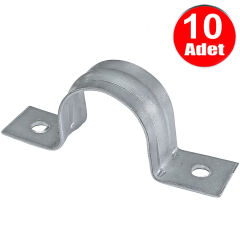 No:7 Çiftli Sac Kablo Kroşe 25mm Demir Köprü Metal Boru Tutma Bağlama Kelepçesi -10Adet