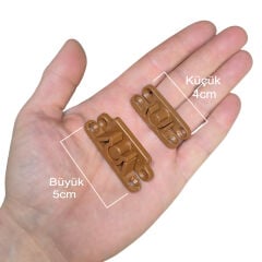 Pvc Kapı Pencere Sineklik Kahve Plastik Çıt Çıt Kilit Menteşe Büyük Boy 5cm -10 Adet