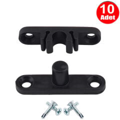Pvc Kapı Pencere Sineklik Siyah Plastik Çıt Çıt Kilit Menteşe Küçük Boy 4cm -10 Adet