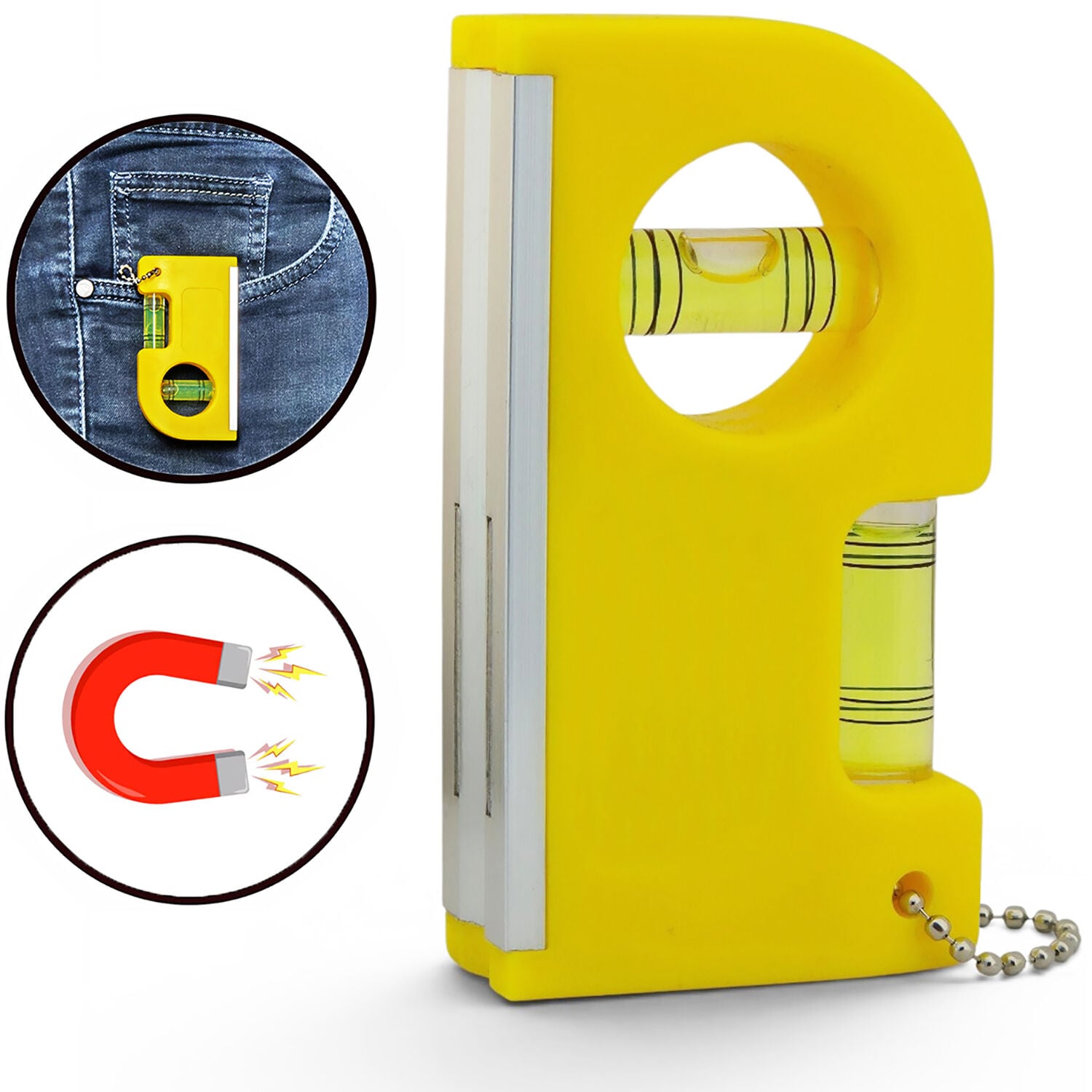 Cep Tipi Su Terazisi Mıknatıslı Mini Terazi 80mm Dikey ve Yatay Açı
