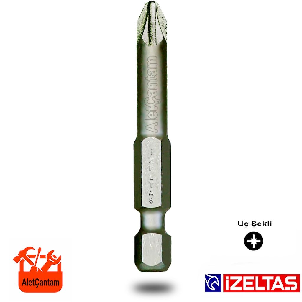 İzeltaş Bits Uç Yıldız Matkap Ucu Vidalama  Pz2 X 50 mm (Orta Boy 5 Cm)