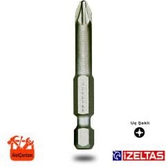 İzeltaş Bits Uç Yıldız Matkap Ucu Vidalama  Pz2 X 50 mm (Orta Boy 5 Cm)