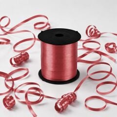 Kırmızı Renkli Rafya Şerit Kurdele Rabant Balon Hediye Paketi İpi Süsleme Şeridi 8mm x 200mt