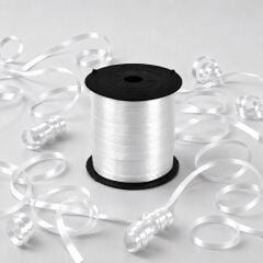 Beyaz Renkli Rafya Şerit Kurdele Rabant Balon Hediye Paketi İpi Süsleme Şeridi 8mm x 200mt
