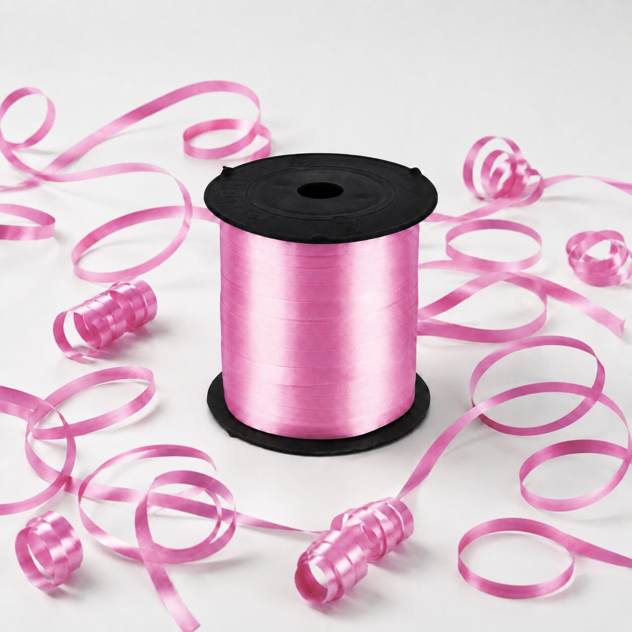 Pembe Renkli Rafya Şerit Kurdele Rabant Balon Hediye Paketi İpi Süsleme Şeridi 8mm x 200mt