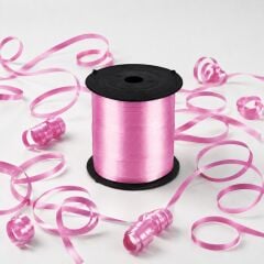 Pembe Renkli Rafya Şerit Kurdele Rabant Balon Hediye Paketi İpi Süsleme Şeridi 8mm x 200mt