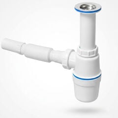 Taslı ve Körüklü Sökülebilir Lavabo Evye Sifonu İnox Paslanmaz Vidalı Süzgeçli Mutfak Banyo Gider Borusu Hortumu