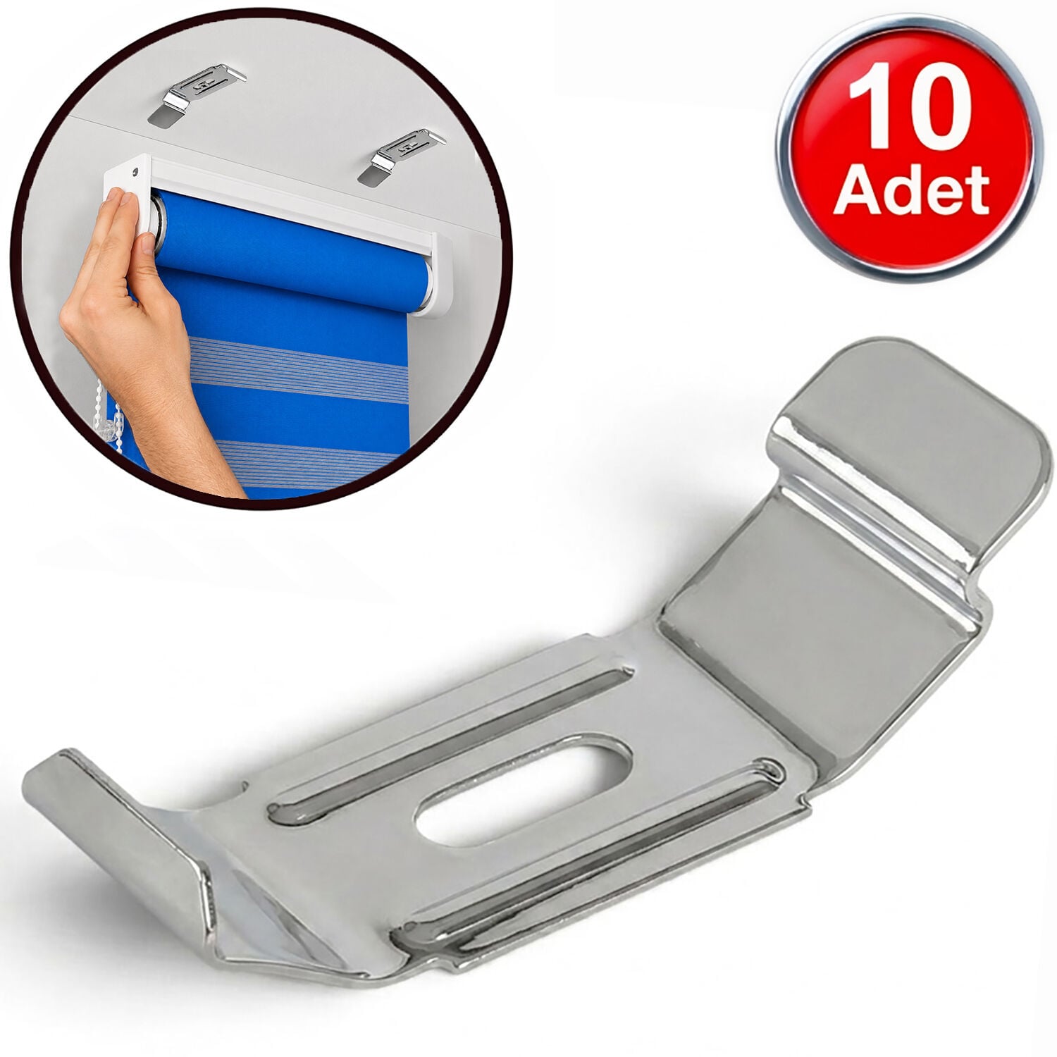 Stor Zebra Perde Montaj Aparatı (10'lu_paket) Metal Büyük - 4.5 Cm