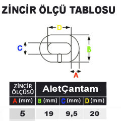 Galvaniz Kaplı Zincir 5mm x 10 metre