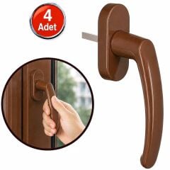 Pvc Pencere Kolu Pimapen Plastik Pen Kulp Kahve - 4 Adet